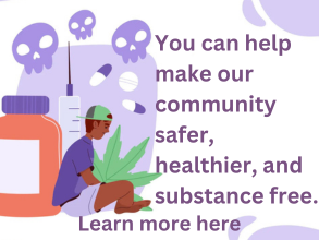 Drug and substance misuse male with syringe and pill bottle, marijuana leaf, and skulls. Cartoon flat vector illustration